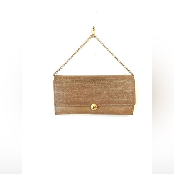 Christian Dior Gold Clutch with Chain - Picture 3 of 13